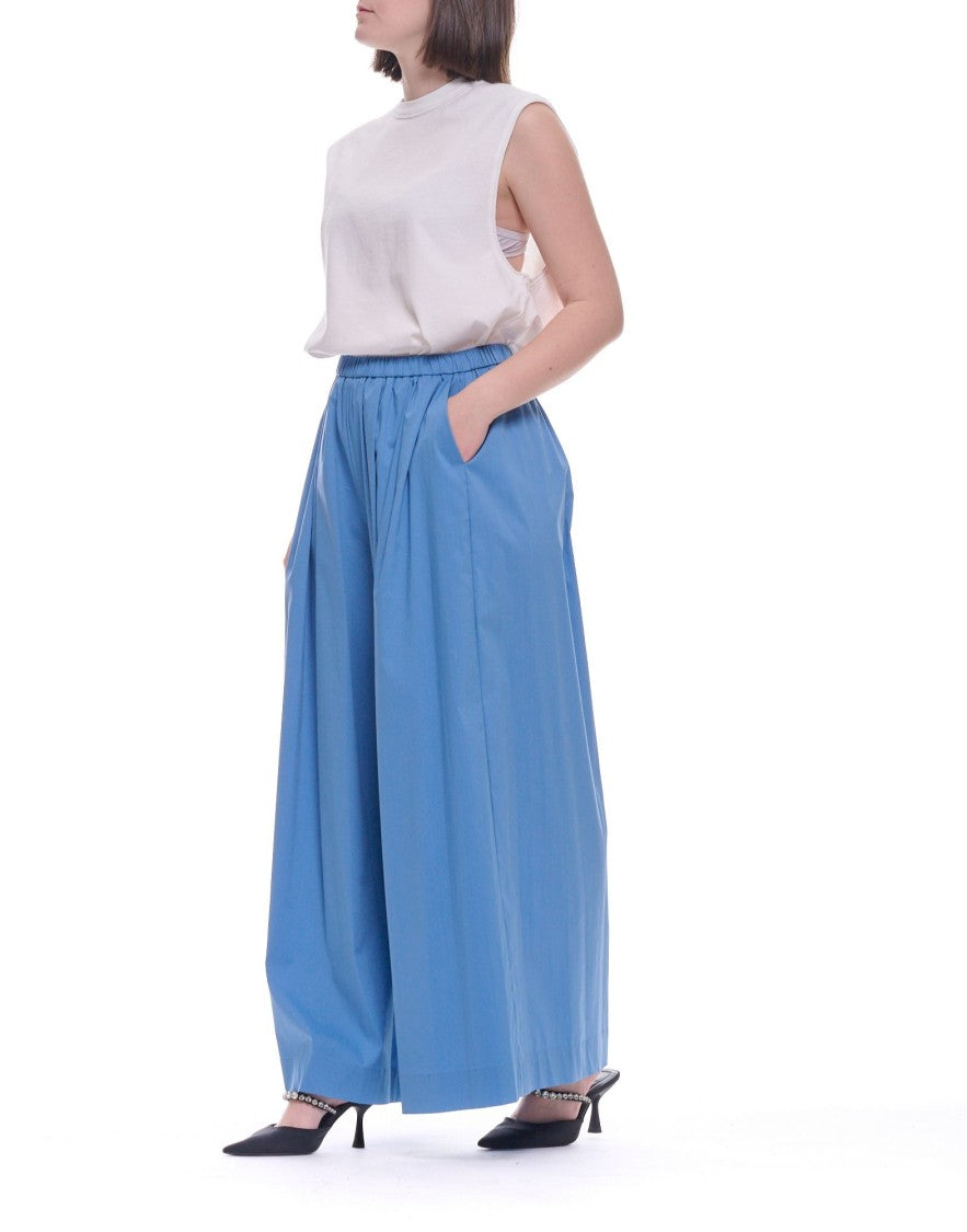 Meimeij Wide Leg Cotton Blue Women’S Pants