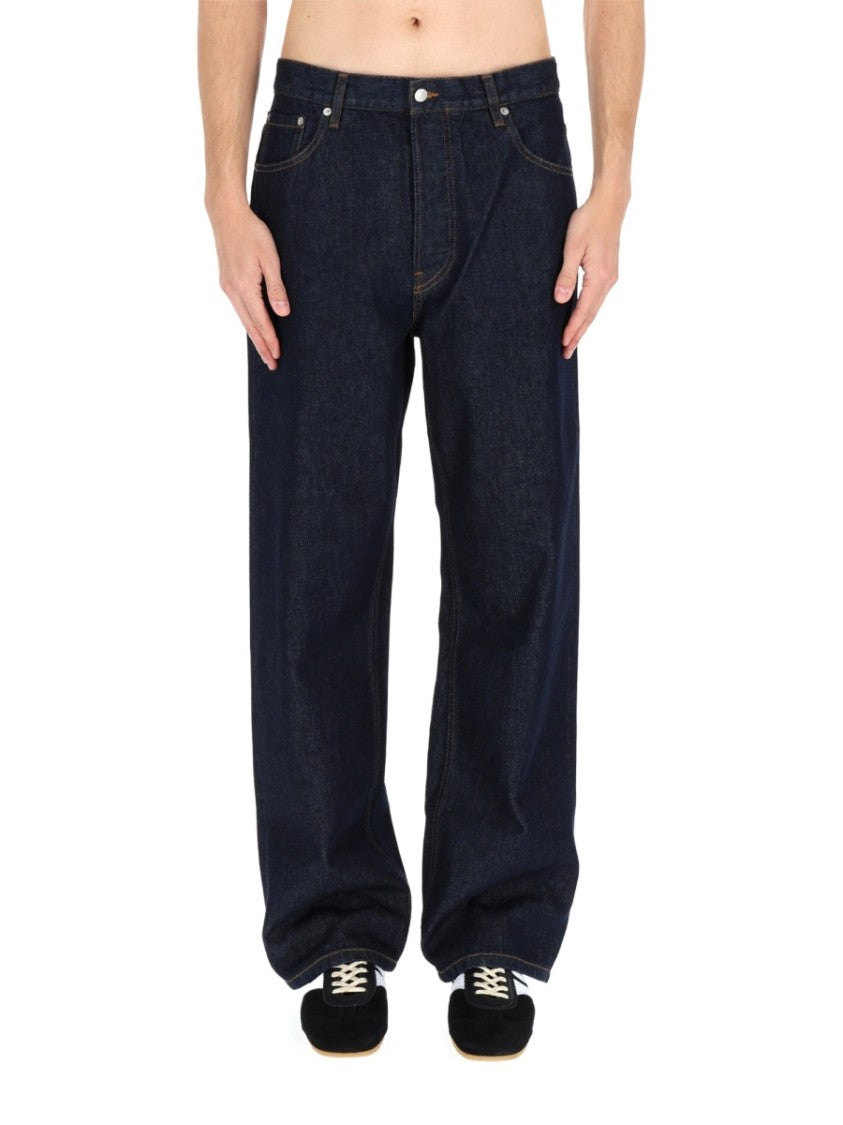 Dries Van Noten Pine Loose Wide-Leg Indigo Jeans