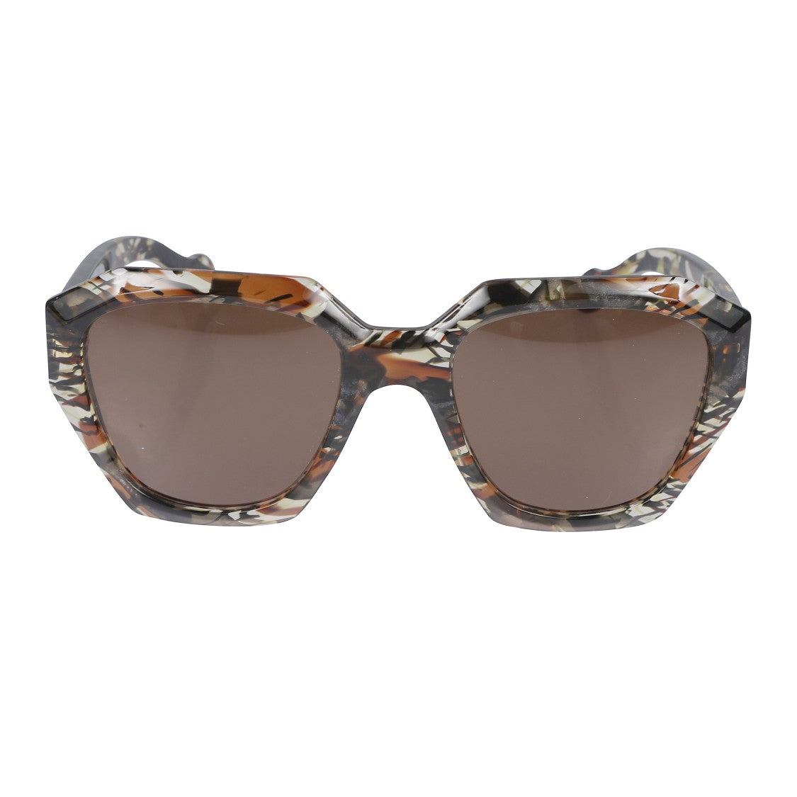 Kador Marilyn/K-S Oversized Geometric Frame Sunglasses With Multicolored Tortoiseshell Pattern