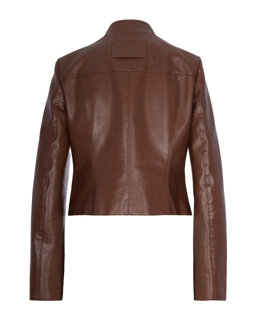 Patrizia Pepe Brown Biker Jacket