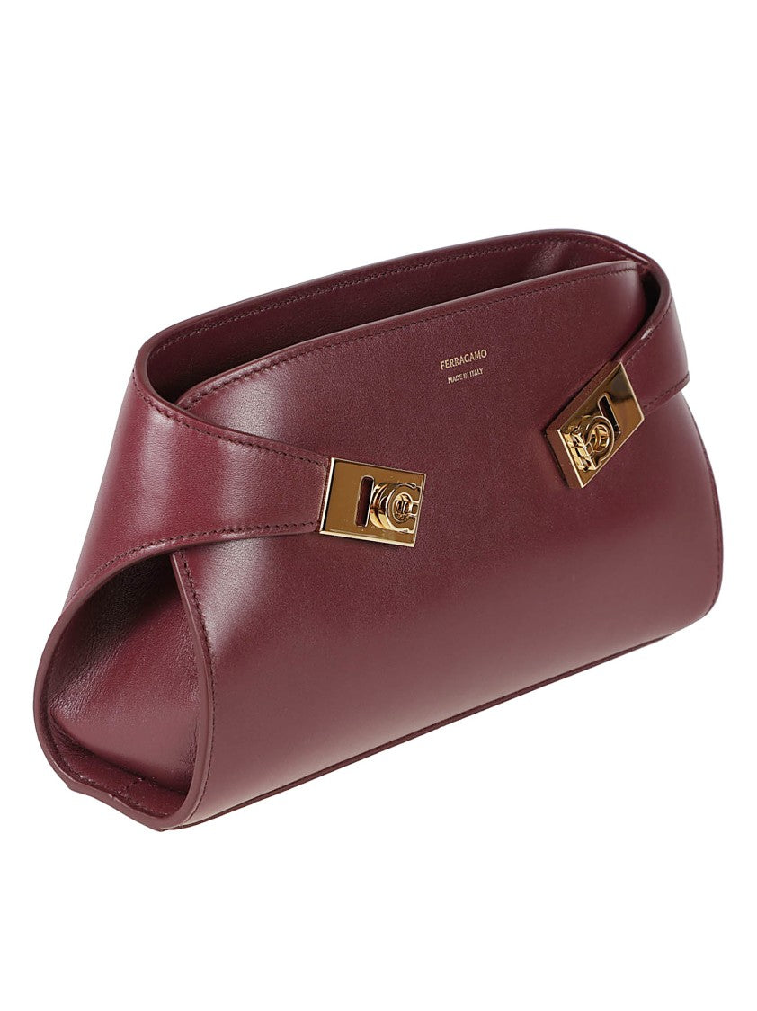 Ferragamo Structured Handbag With Gold-Tone Accents And Clean Lines