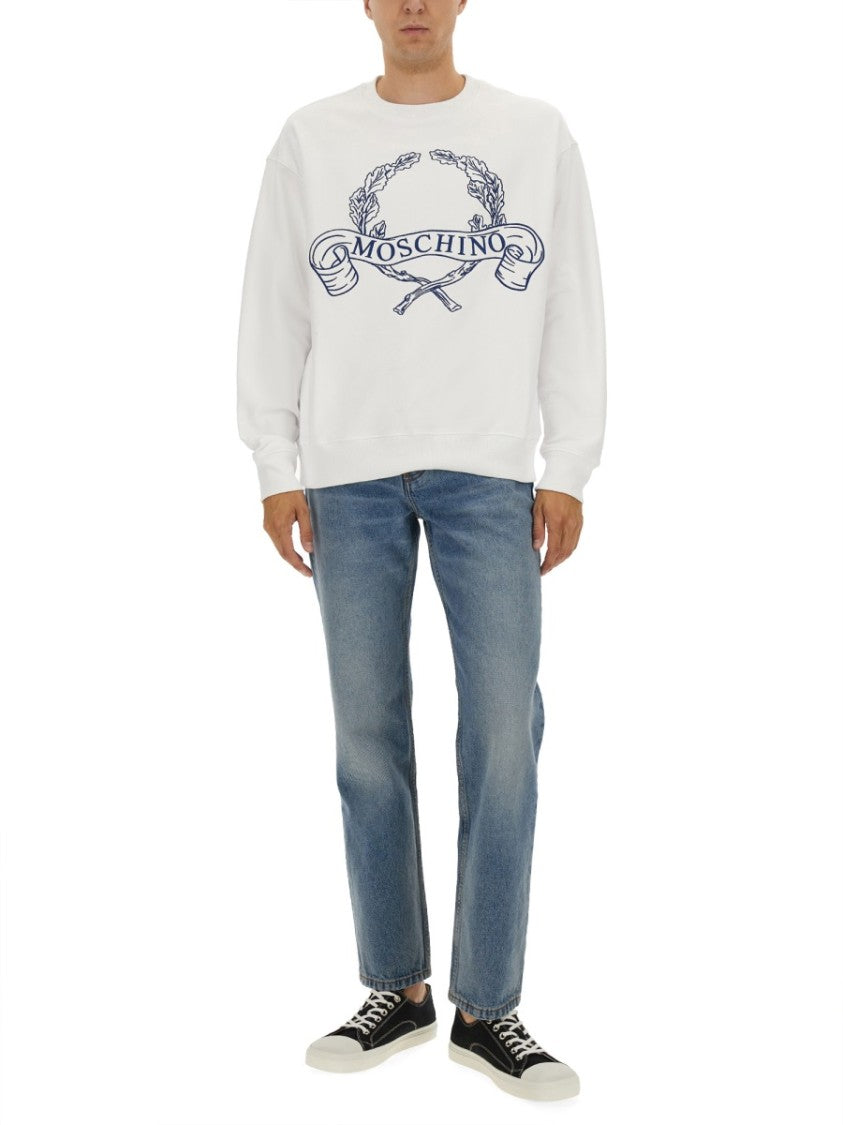 Moschino Relaxed Fit White Sweatshirt