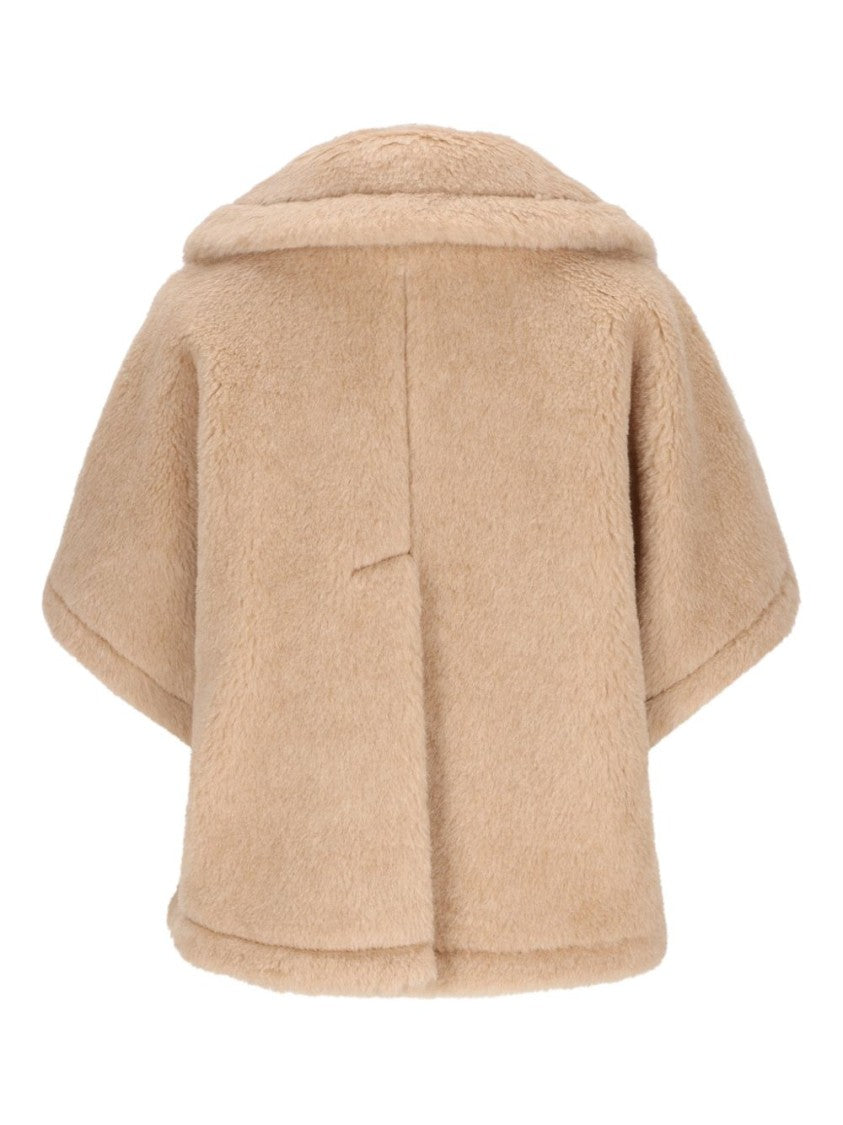 Max Mara Boxy-Fit Alpaca And Cashmere Teddy Fabric Cape