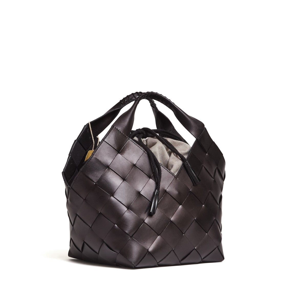 Dragon Diffusion Botteghe Hexagonal Diamond Woven Leather Shoulder Bag