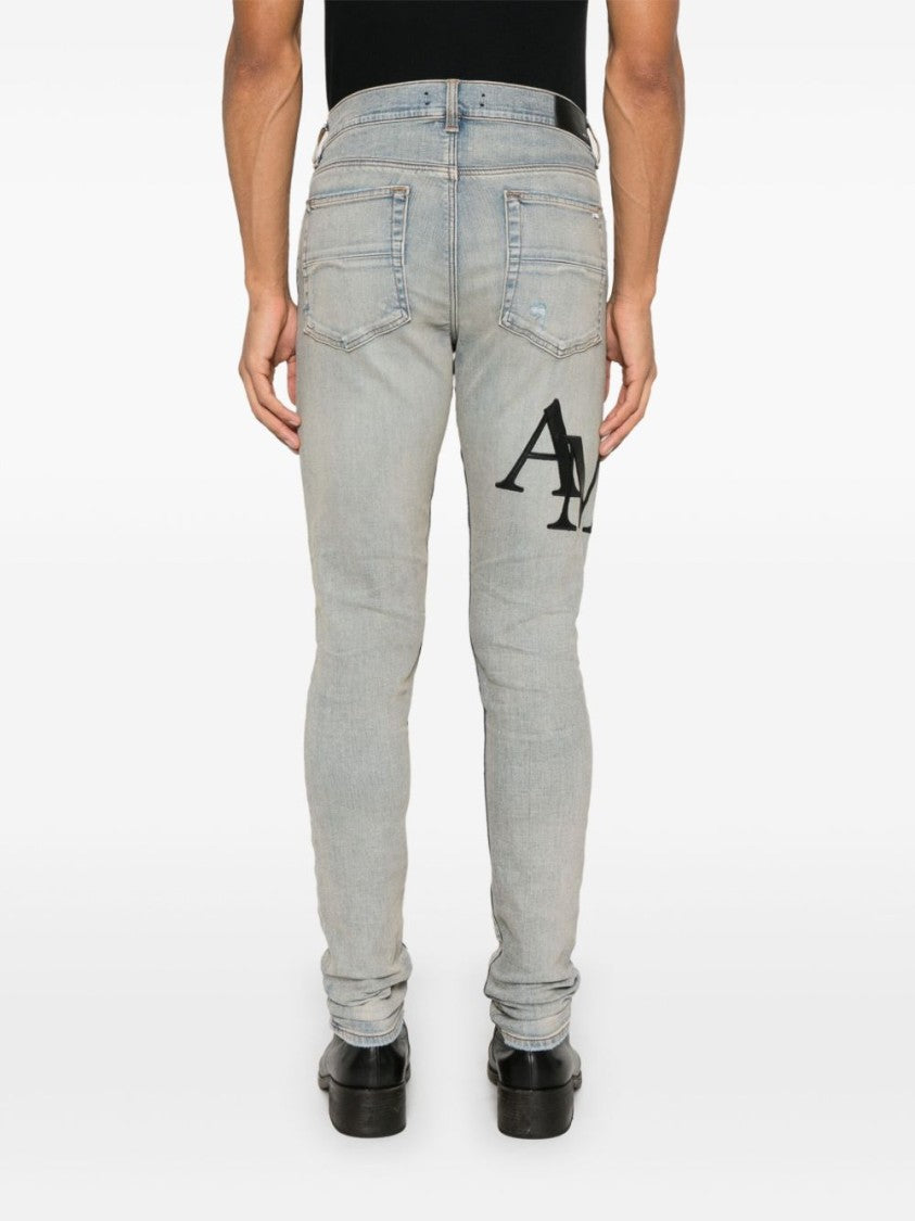 Amiri Light Blue Denim Jeans With Classic Five-Pocket Design