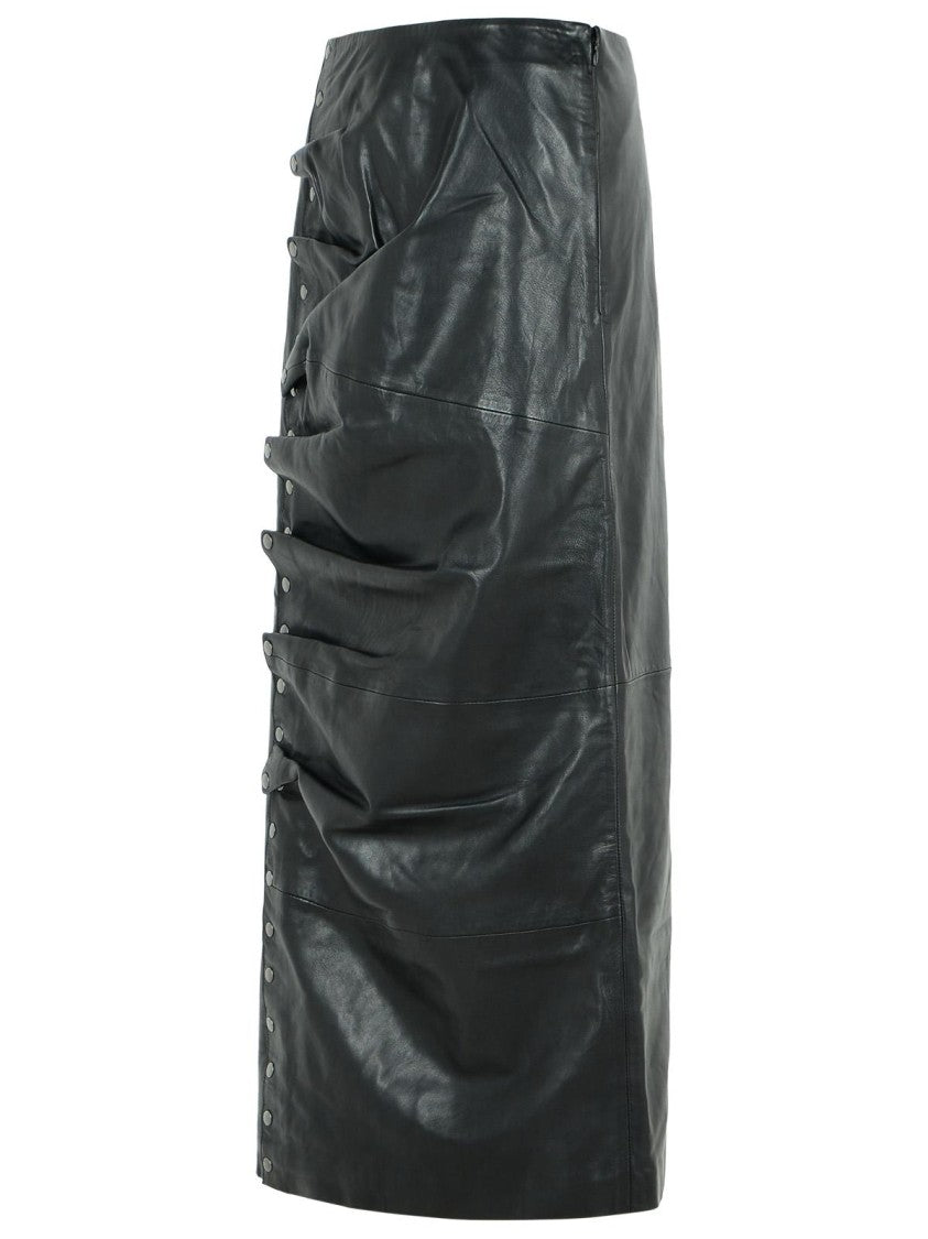 Rotate Nettie Skirt In Black Eco Leather