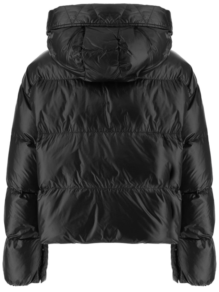 Pinko Cropped Puffer Jacket With High Collar And Hood
