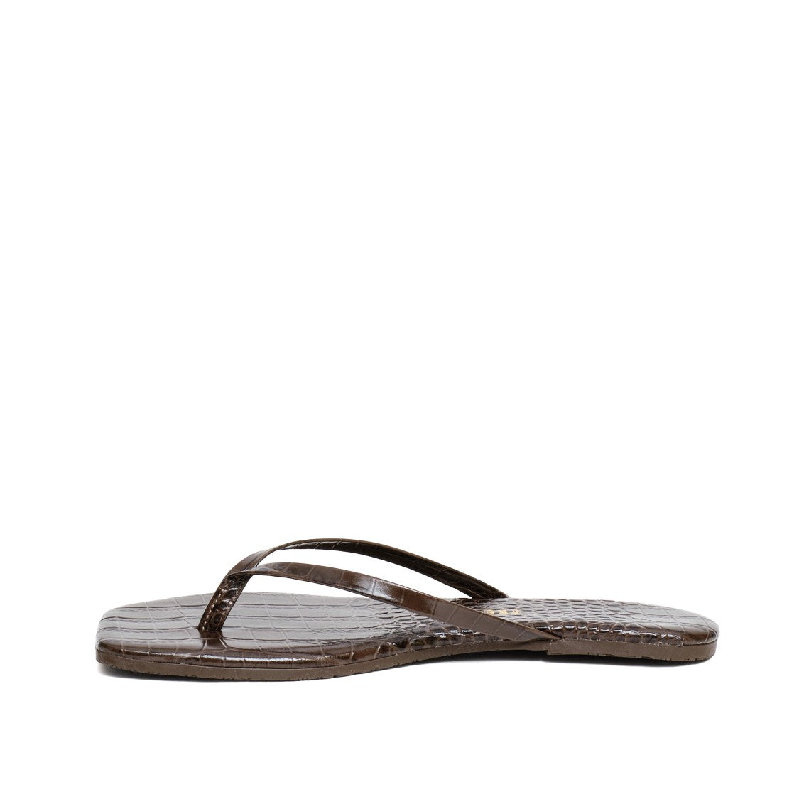 Tkees Crocodile Embossed Square Toe Sandals