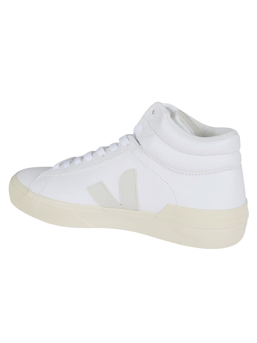 Veja White Leather High-Top Sneakers With Minimalist Design