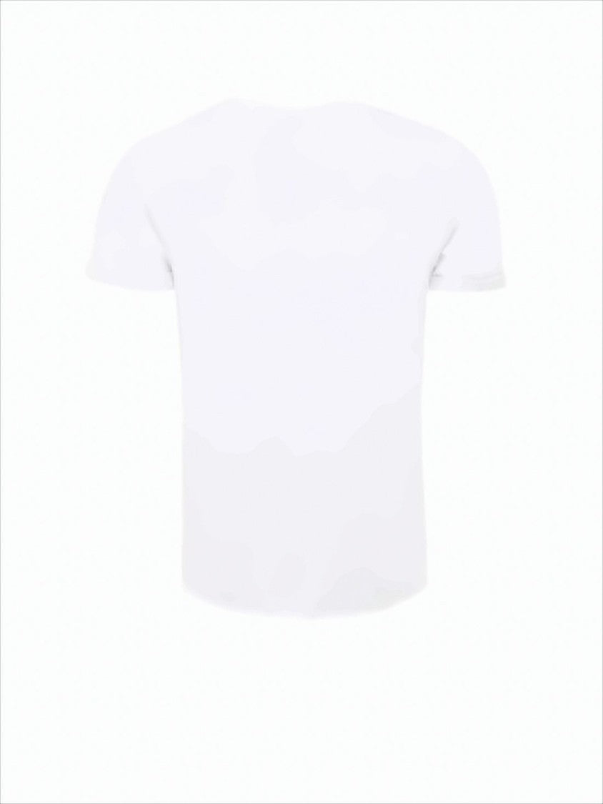Saint Laurent White Round Neck T-Shirt With Signature Logo