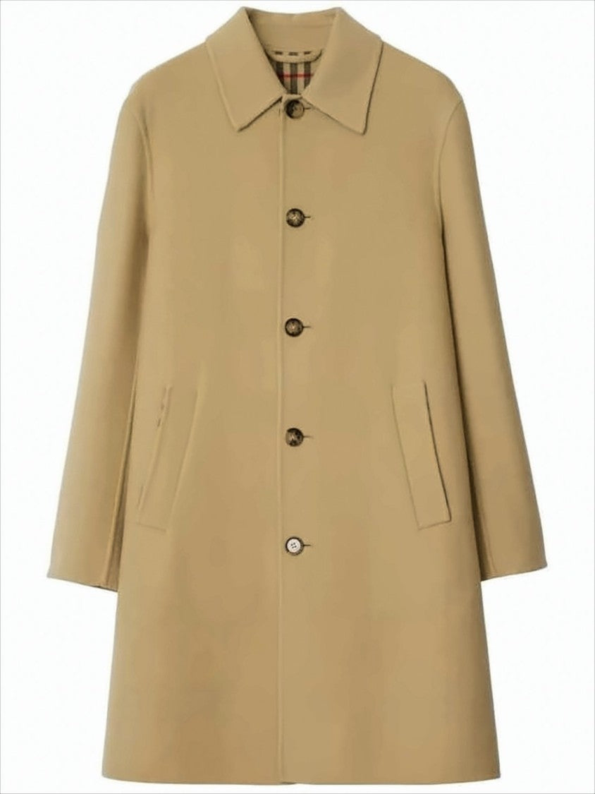 Burberry Mid-Length Brown Wool Coat