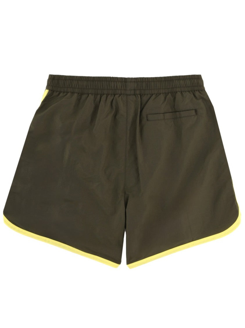 Drôle De Monsieur Brown Polyamide Embroidered Swim Shorts