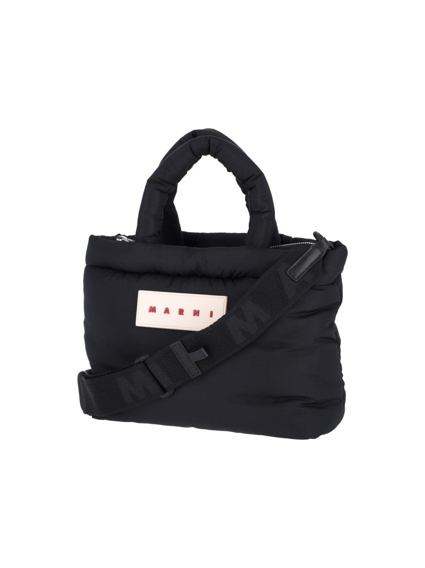 Marni Black Large Fabric Tote Bag