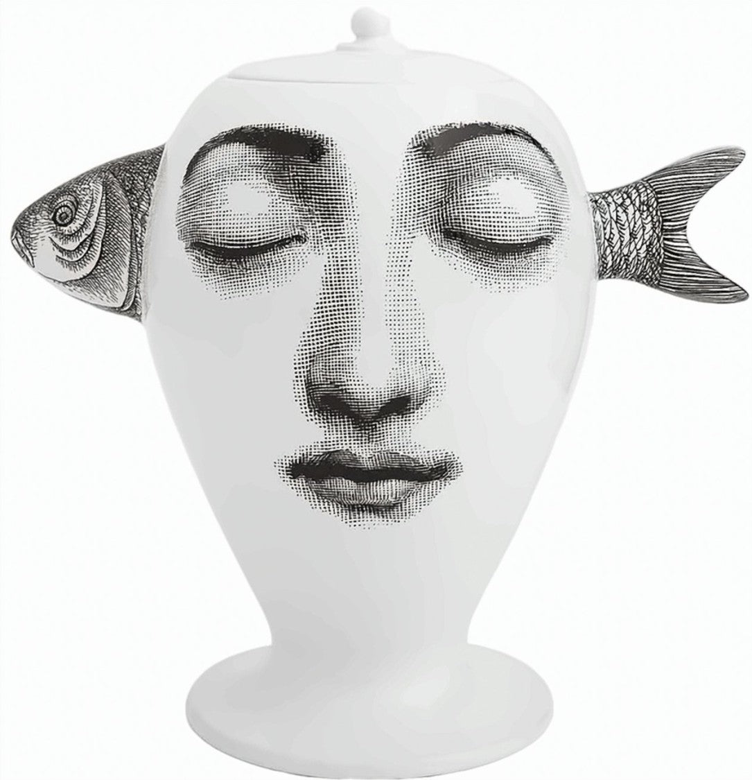 Fornasetti Pesce Vase Ceramic Fish Handle Vase
