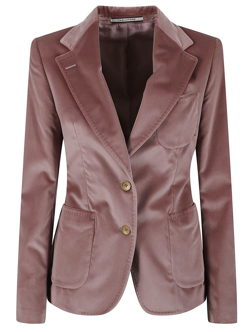 Tagliatore Tailored Single-Breasted Velvet Blazer With Classic Lapels