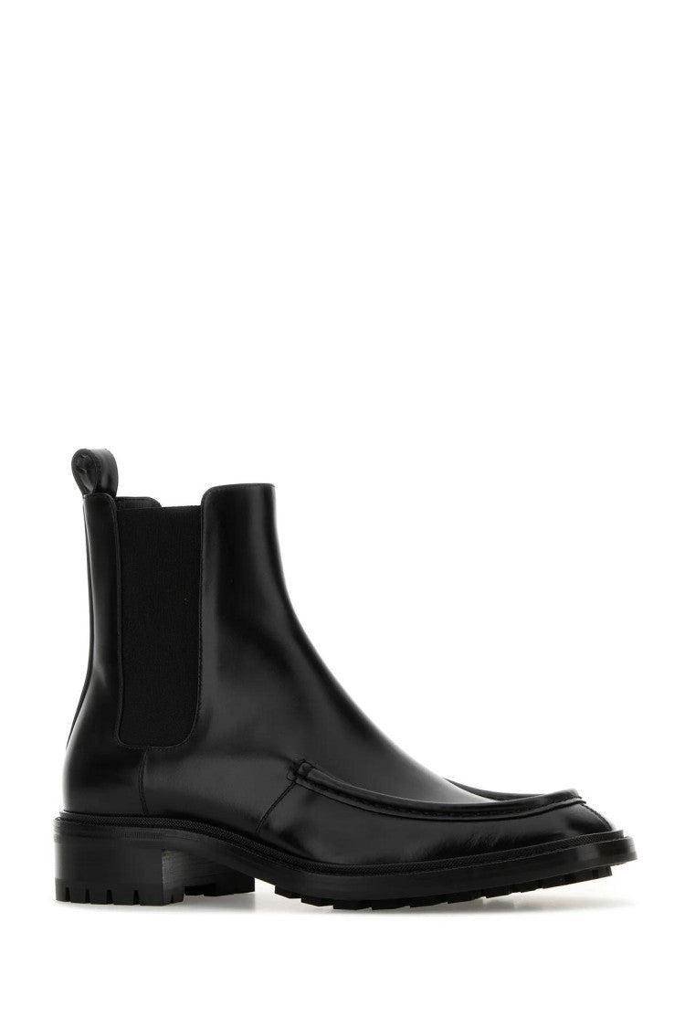 Saint Laurent Ankle Boots In Smooth Calf Leather With Elastic Side Panels