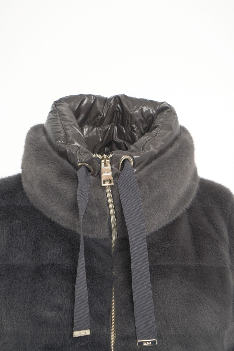 Herno Quilted Faux Fur Puffer Jacket