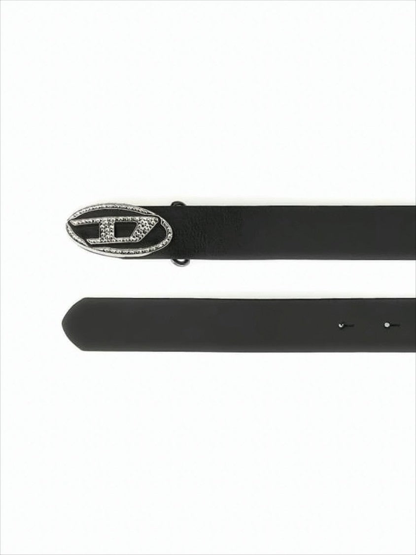 Diesel Regular-Width Leather Belt With Oval Buckle