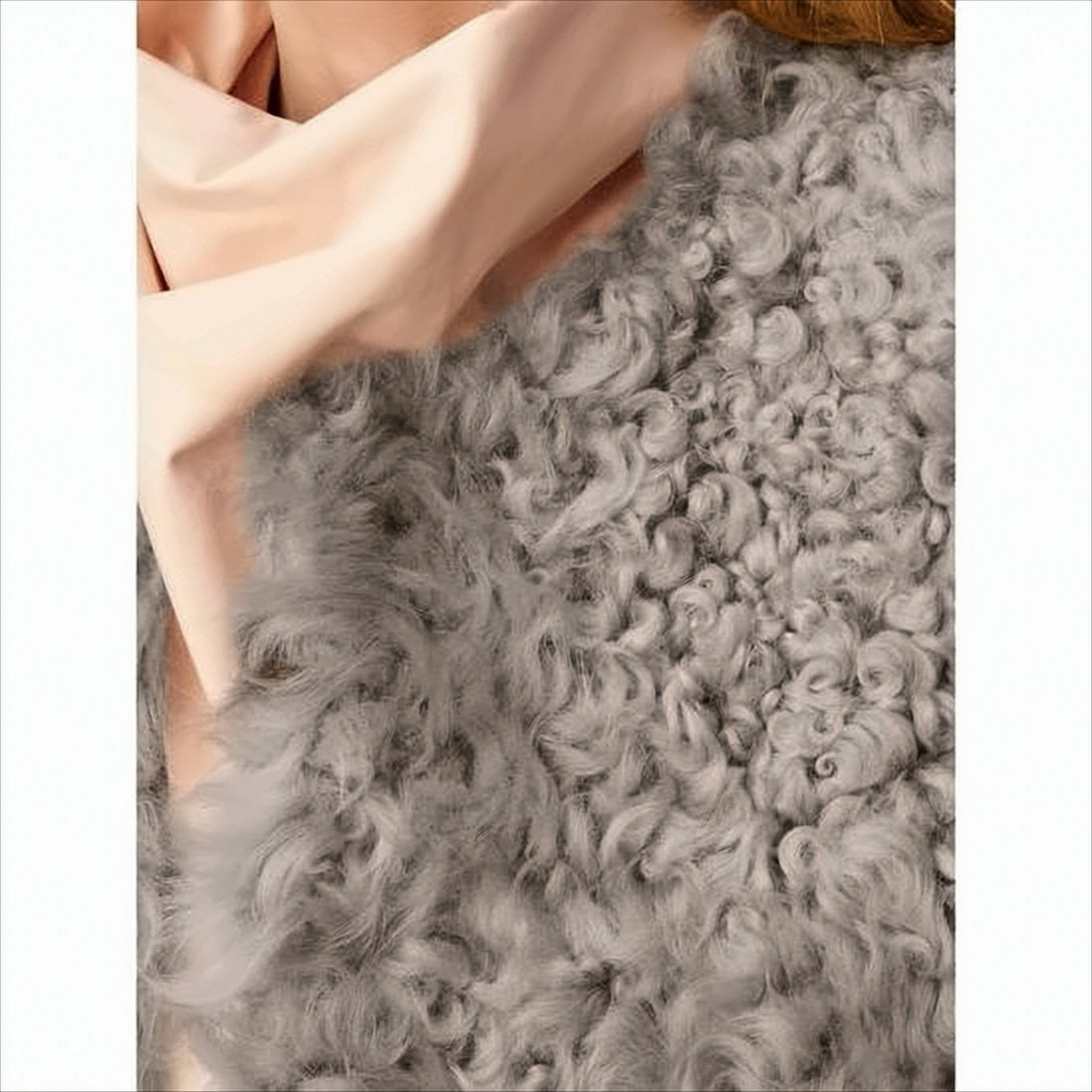 Ami Plush Lambskin Coat With Oversized Silhouette