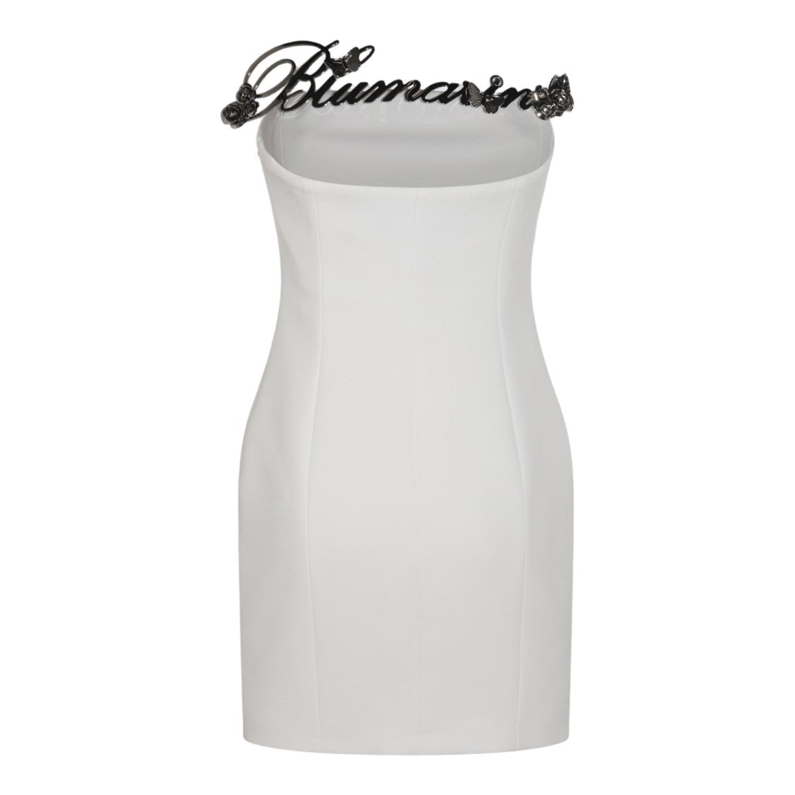 Blumarine Strapless Mini Dress With Metallic Embellishment