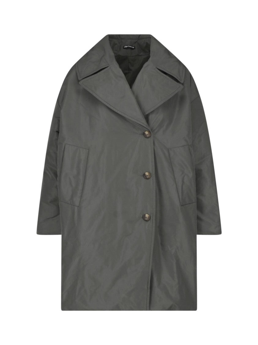 Cape Concept Green Water-Repellent Technical Fabric Cape Coat