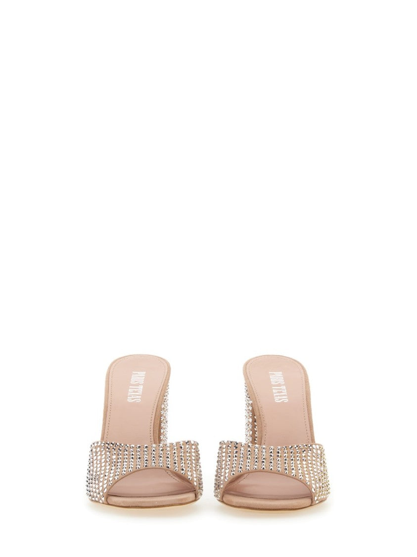 Paris Texas Mule Holly Anja Suede And Crystal Block Heel Mules