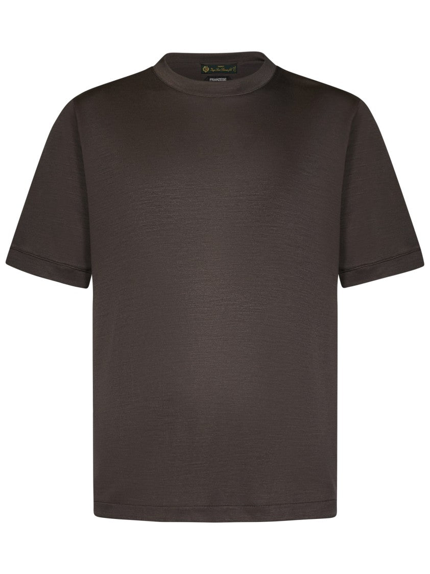 Franzese Collection Crew Neck T-Shirt In Soft Wool From Franzese Collection