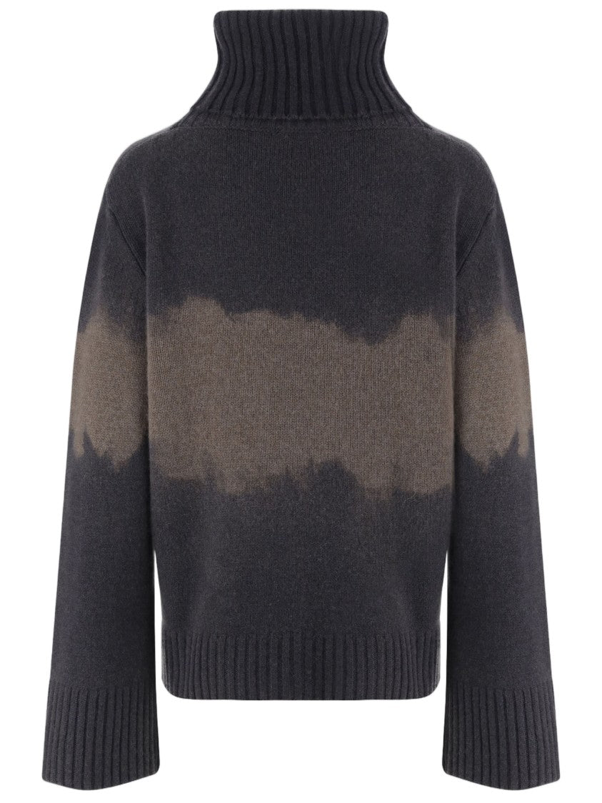 Oliver Lattughi High Ribbed Gradient Cashmere Turtleneck Sweater