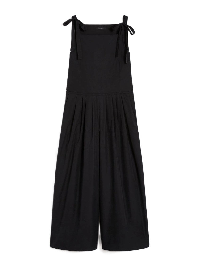Max Mara Sleeveless Black Jumpsuit With Gathered Waist