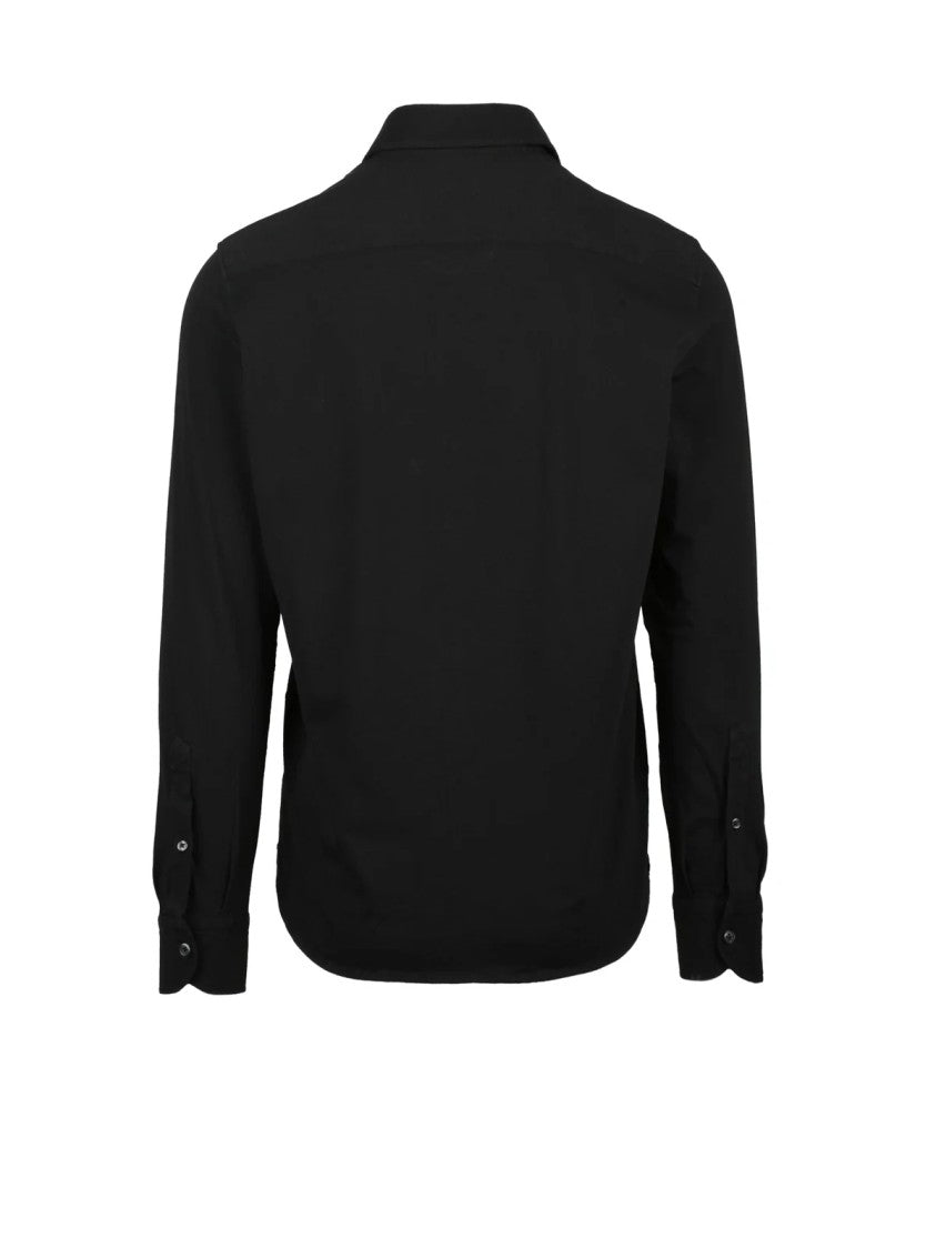 Sonrisa Slim Fit Black Shirt With Classic Collar And Tailored Silhouette