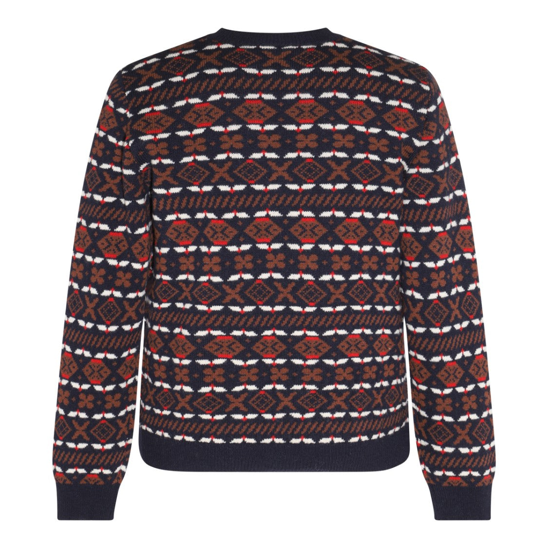 A.P.C. Geometric Pattern Wool Jumper With Ribbed Trims