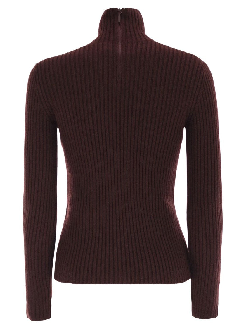 Max Mara Aral1234 - Ribbed Wool And Cashmere Turtleneck Jumper