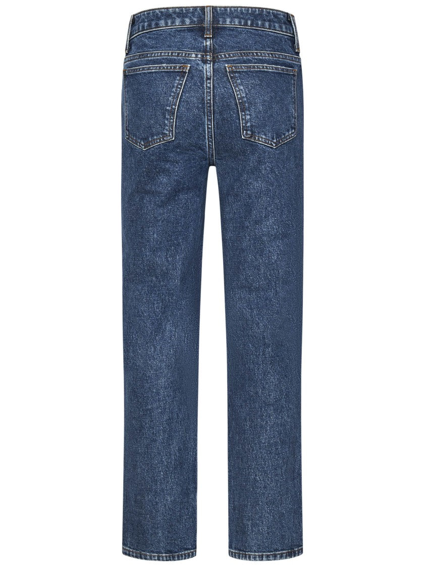 Khaite Classic High-Waisted Blue Jeans With Straight-Leg Silhouette