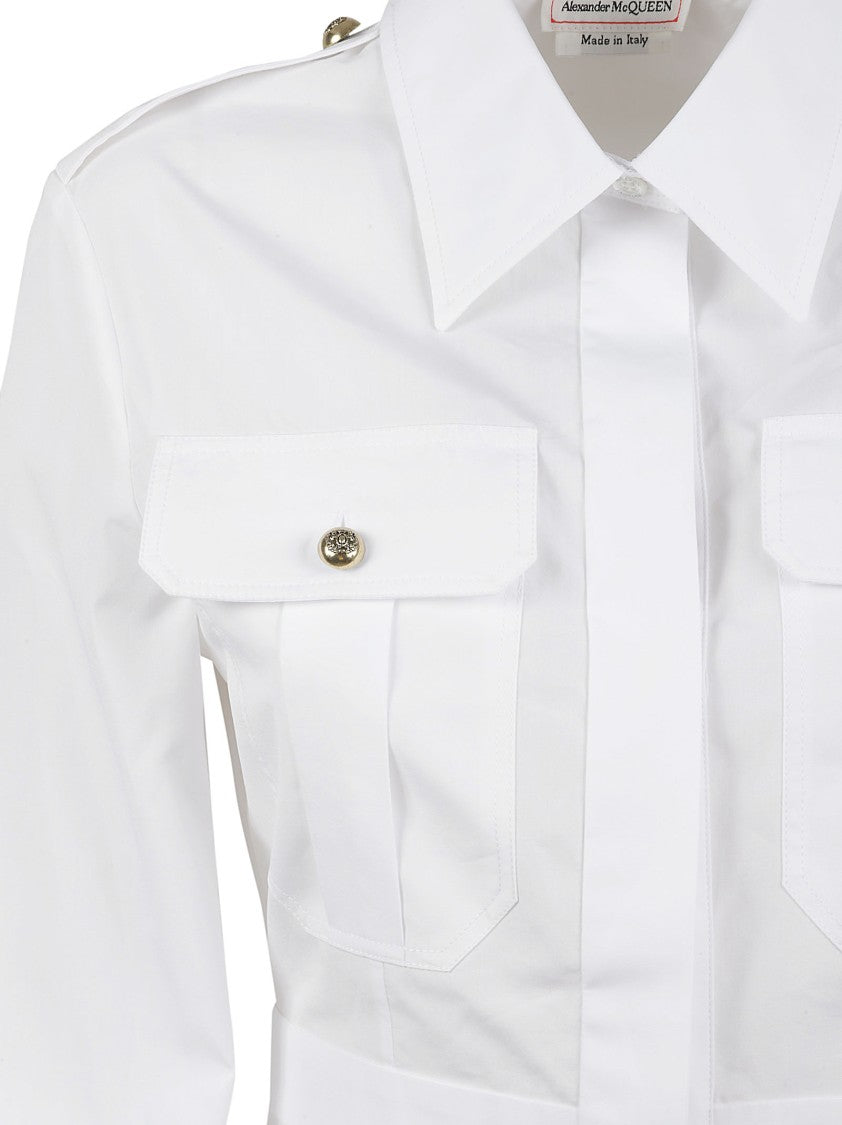 Alexander Mcqueen Tailored Cotton Shirt With Button-Down Front