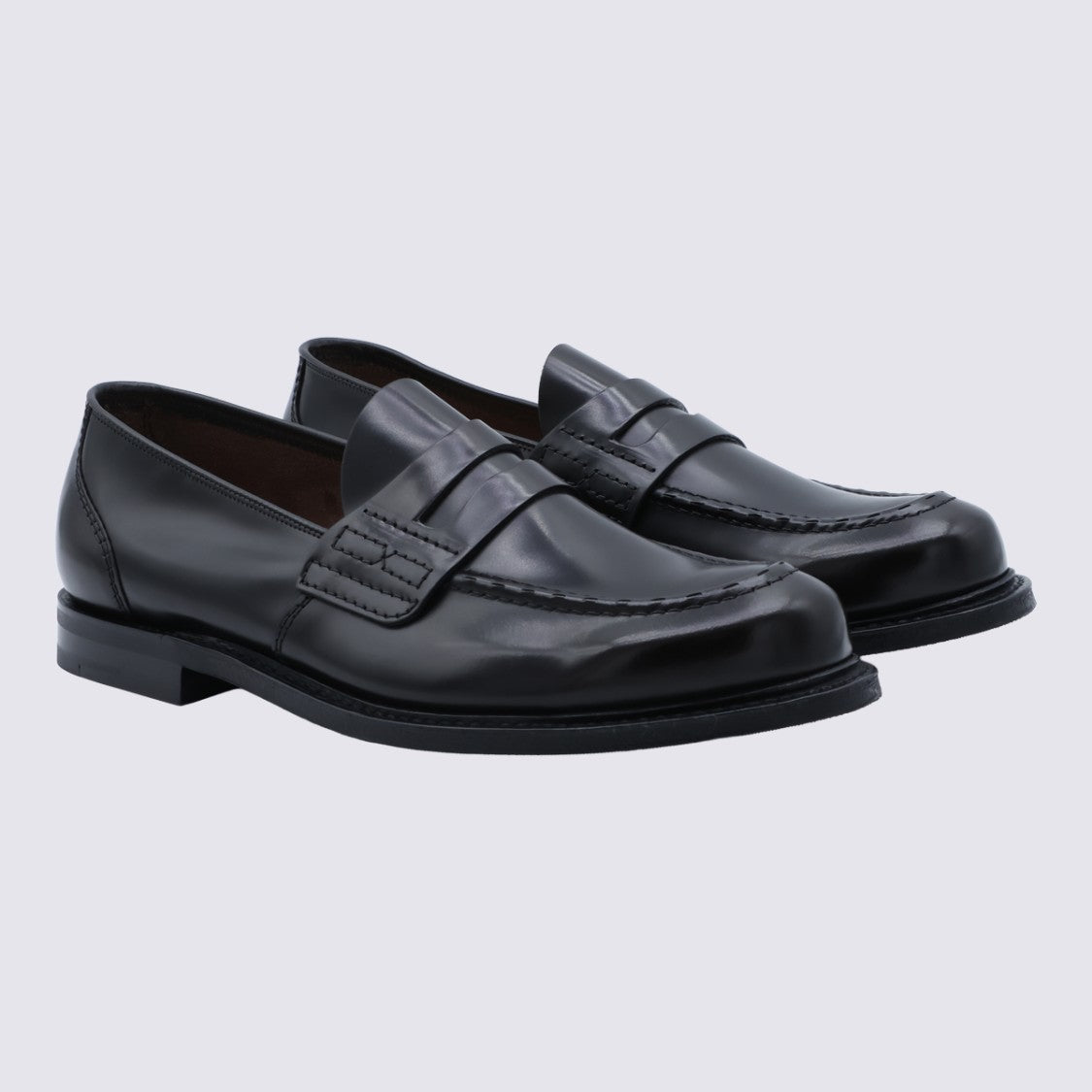 Church's Polished Leather Penny Loafers With Classic Design