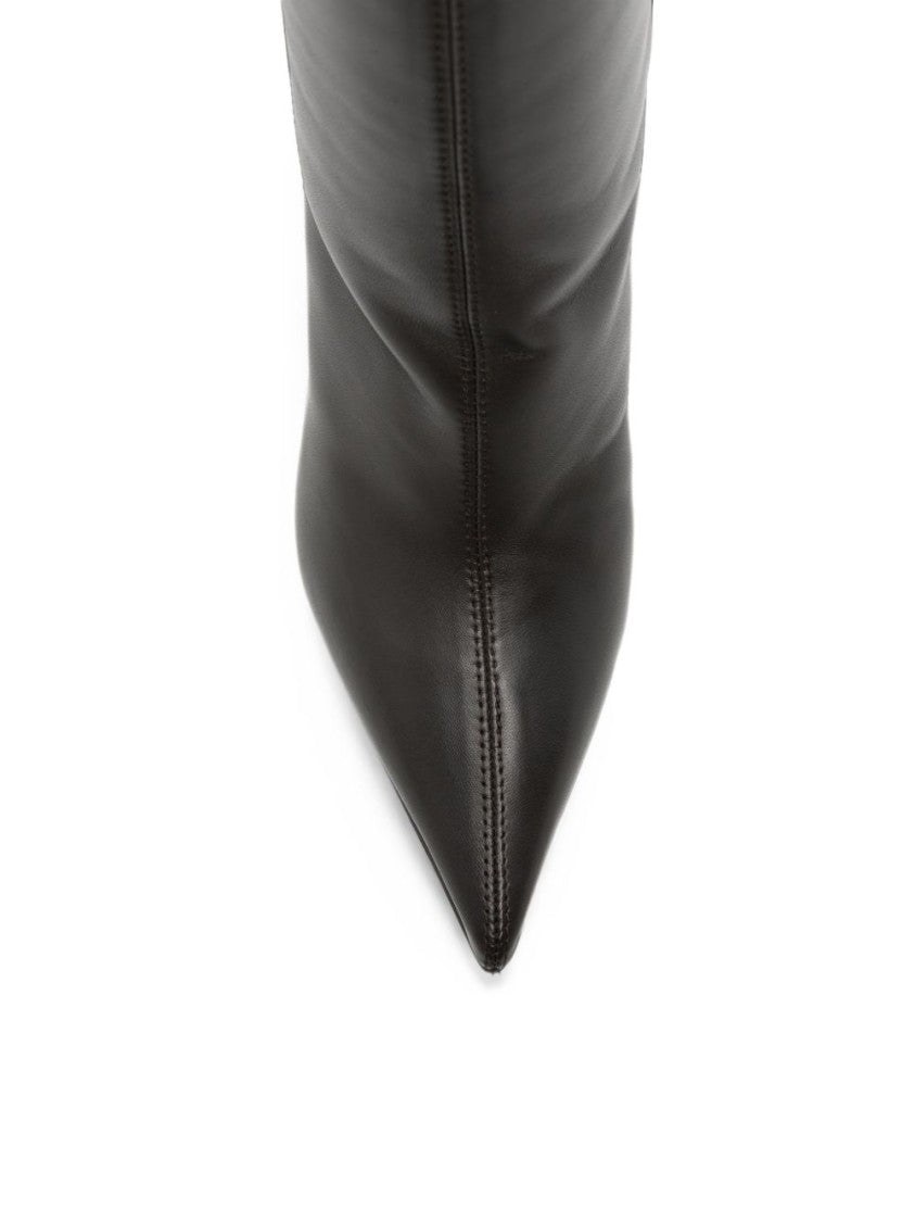 Le Silla Pointed Toe Stiletto Heel Boots With Tonal Stitching