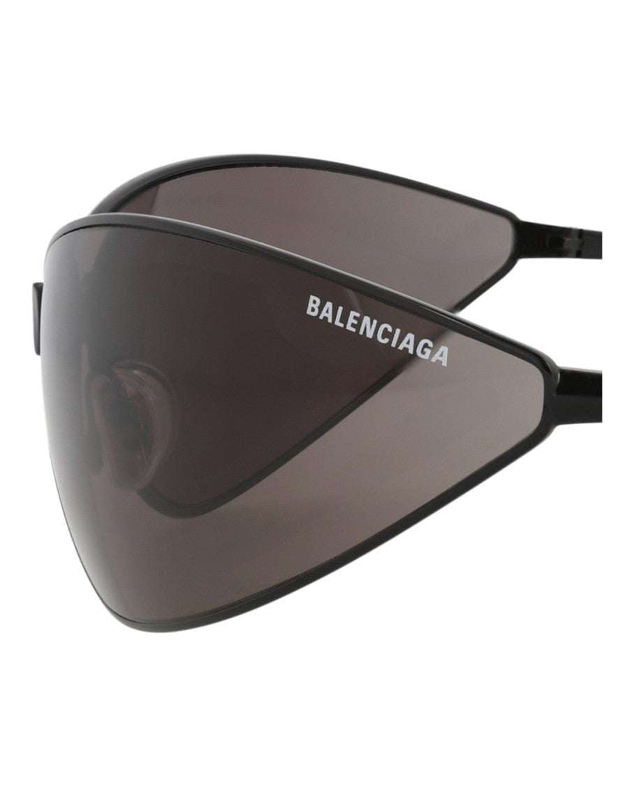 Balenciaga Shield-Frame Metal Sunglasses