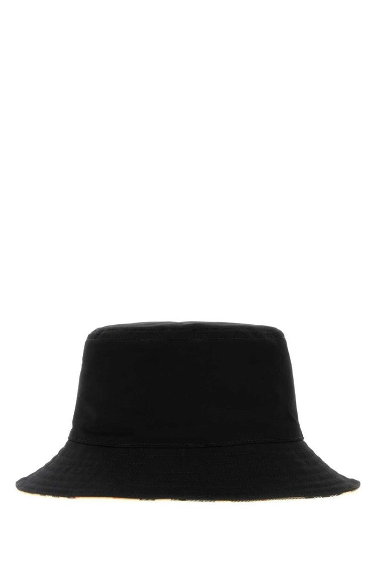 Burberry Refined Black Bucket Hat With Design