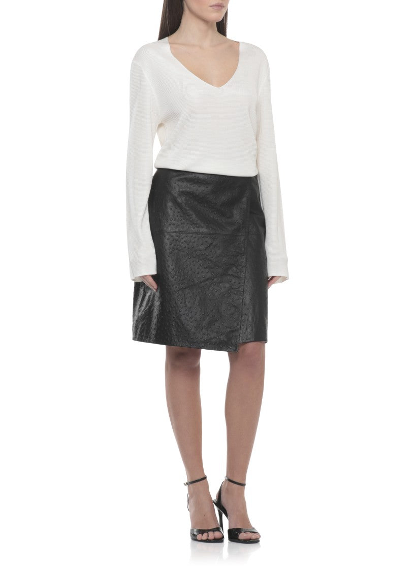 Loulou De Saison Ivory Saya V-Neck Viscose Sweater