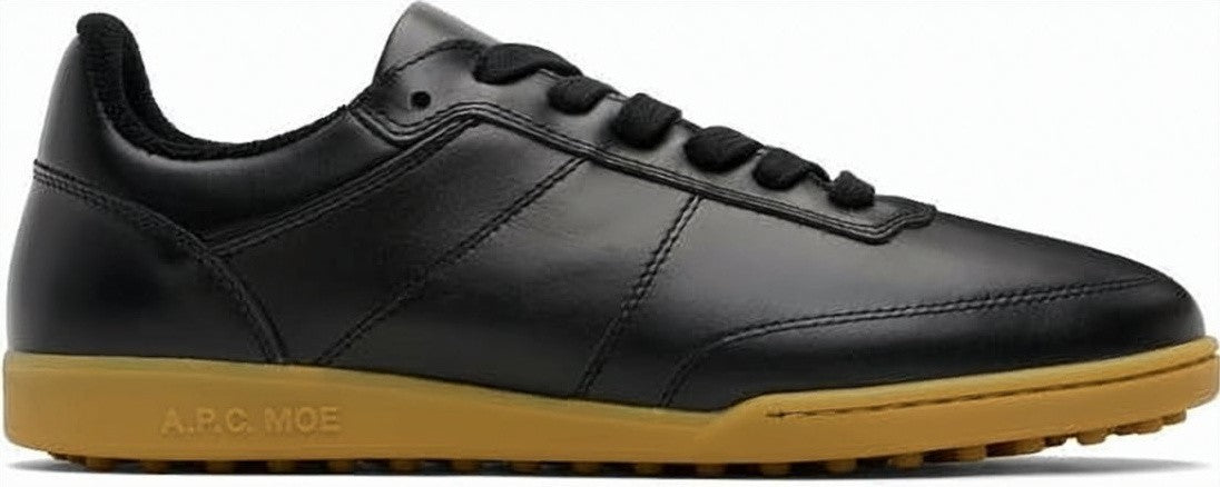 A.P.C. Smooth Leather Sneakers With Textured Sole