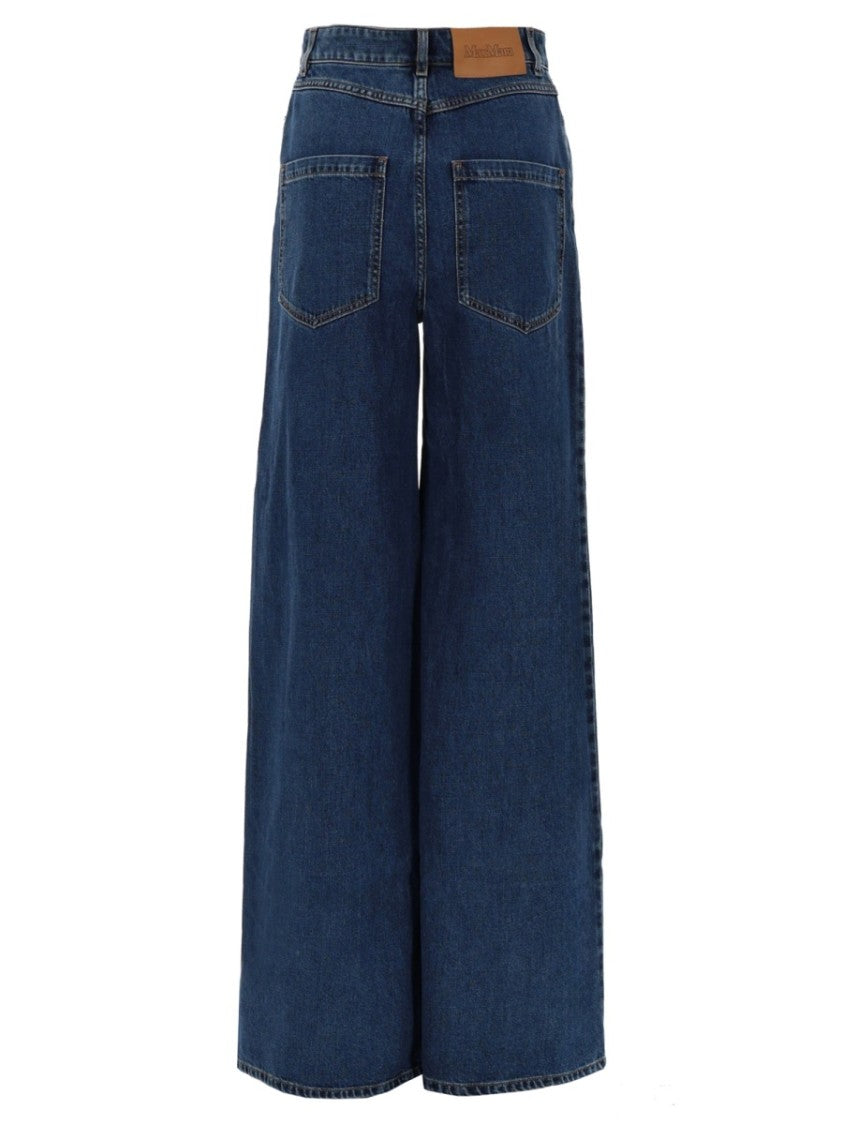 Max Mara Sarong Wide-Leg Indigo Denim Jeans