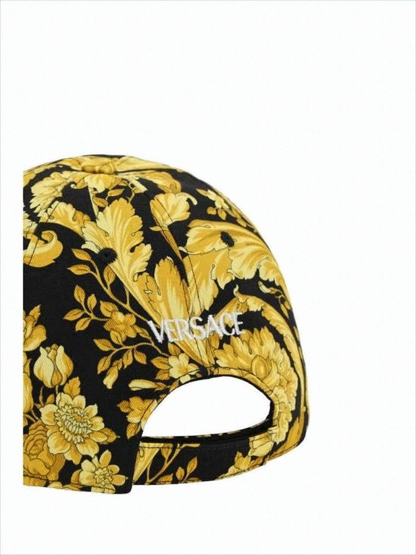 Versace Baroque Floral Pattern Cotton Baseball Cap By Versace