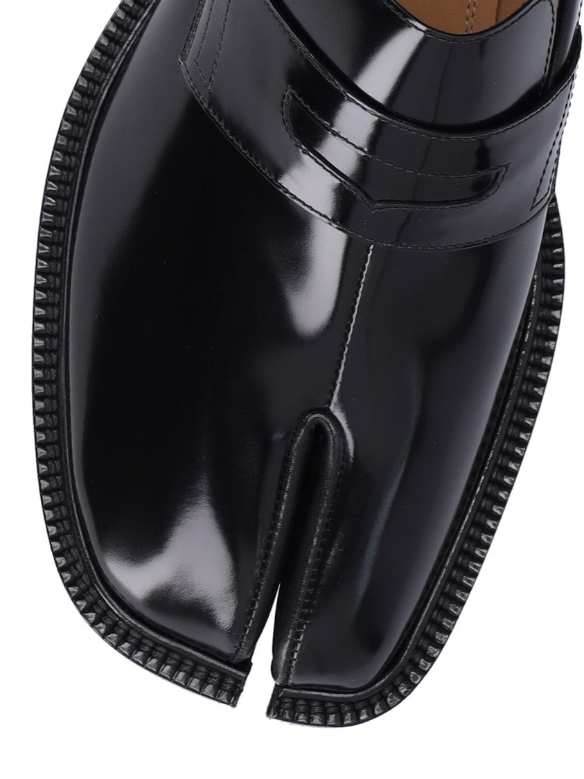 Maison Margiela Moccasini Tabi County In Glossy Black Calf Leather