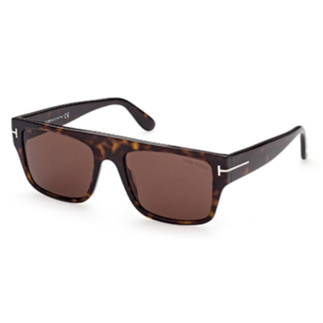 Tom Ford Ft0907 Bold Rectangular Tortoiseshell Sunglasses