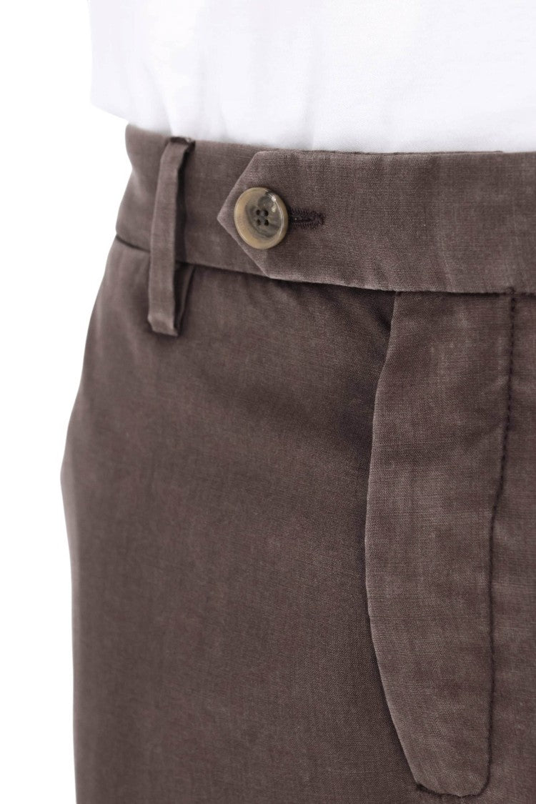 Myths Tailored Brown Trousers With Smooth Texture