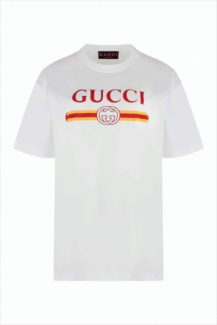 Gucci Short-Sleeved Cotton T-Shirt With Graphic Logo