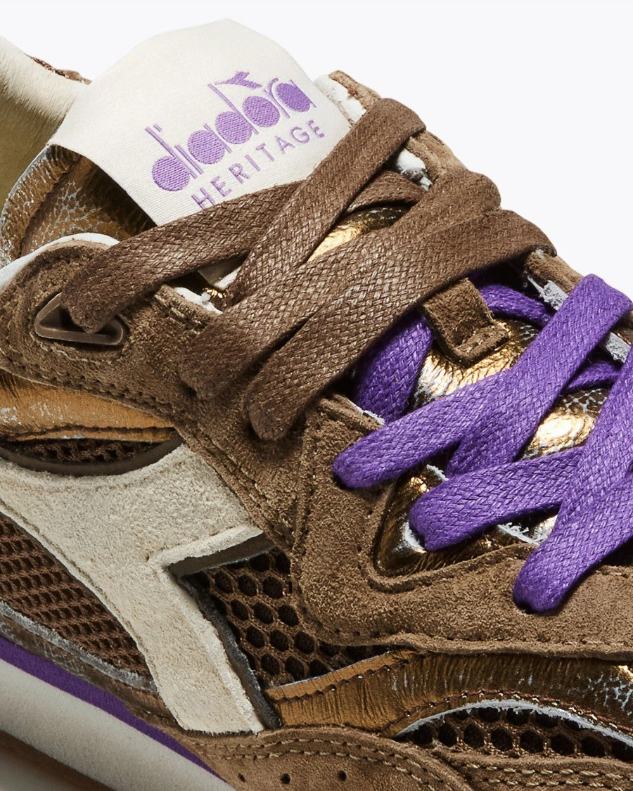 Diadora Stonewash Pigskin Leather Mesh Sneakers