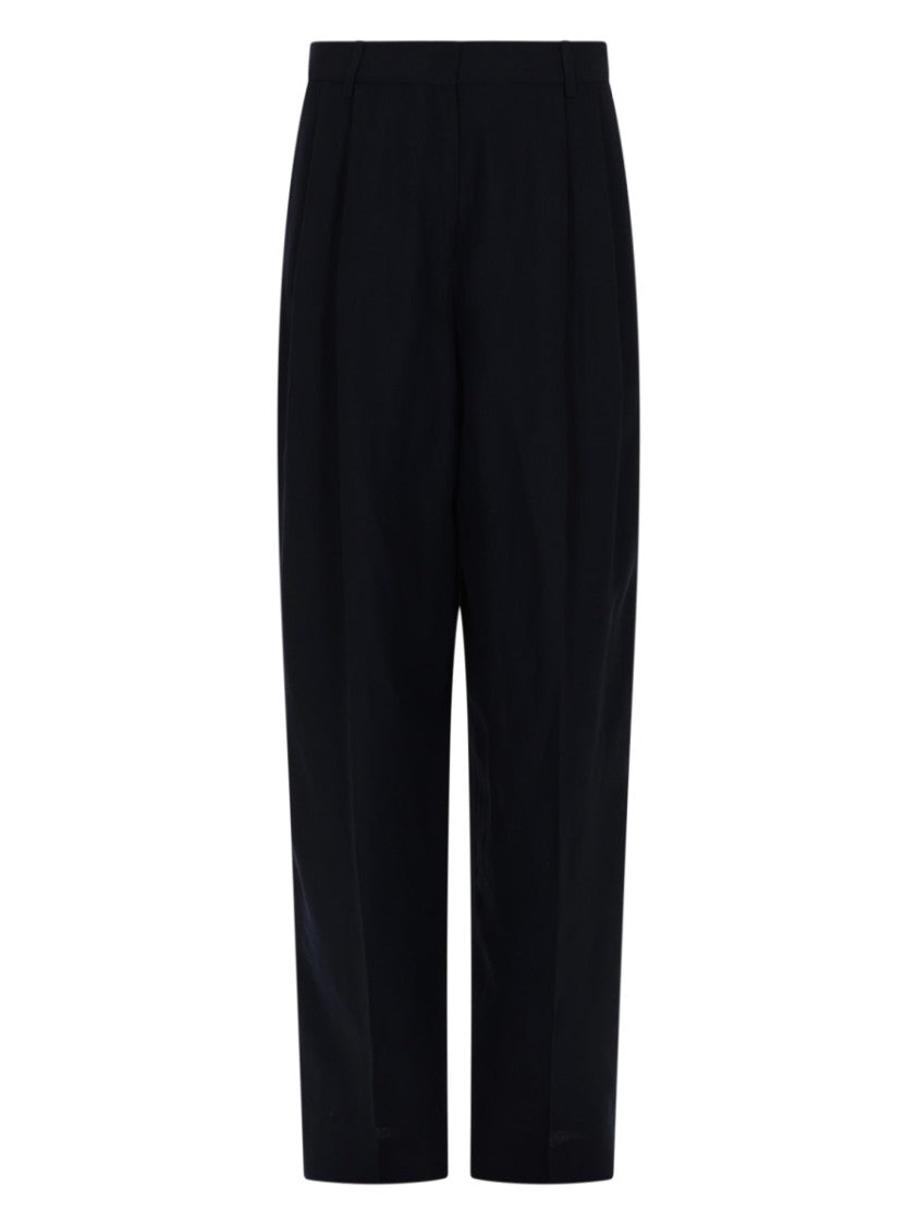 Fabiana Filippi Wide-Leg Viscose Linen Pleated Trousers