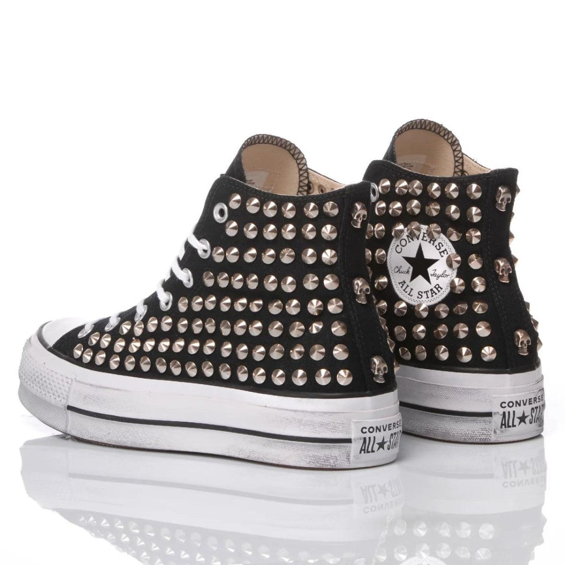 Converse High-Top Platform Sneakers With Metallic Stud Accents