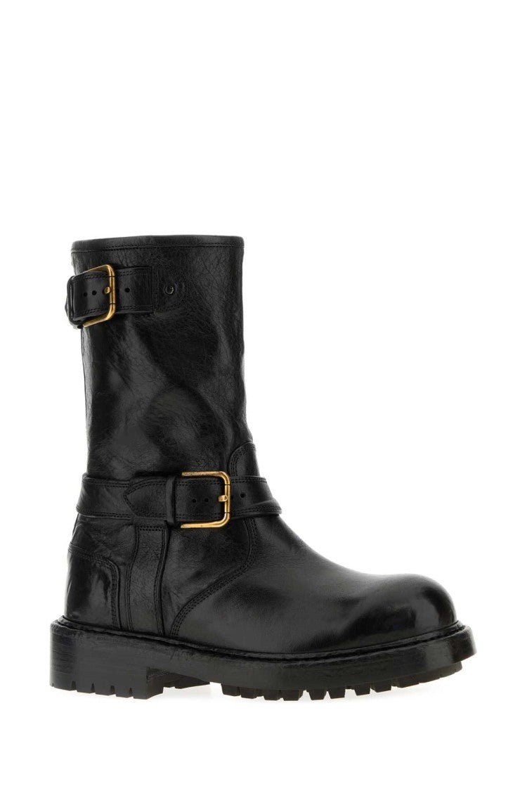 Dolce & Gabbana Black Leather Bernini Boots